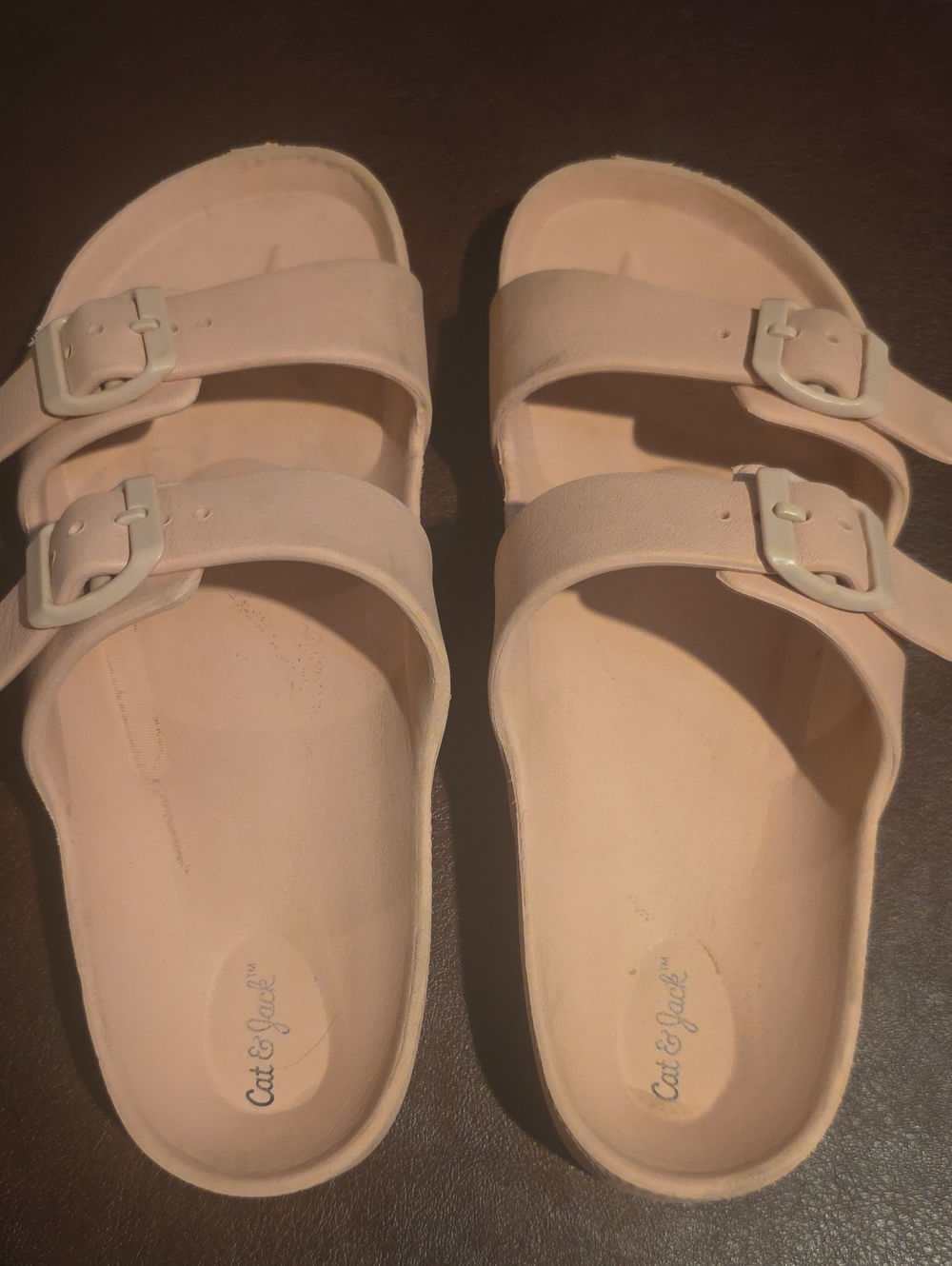 Cat & Jack Pale Pink Double Buckle Slide Sandals